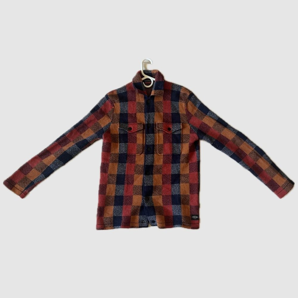 Scotch & Soda - Check Knit Wool Blend Shirt Jacket/Overshirt MENS MEDIUM